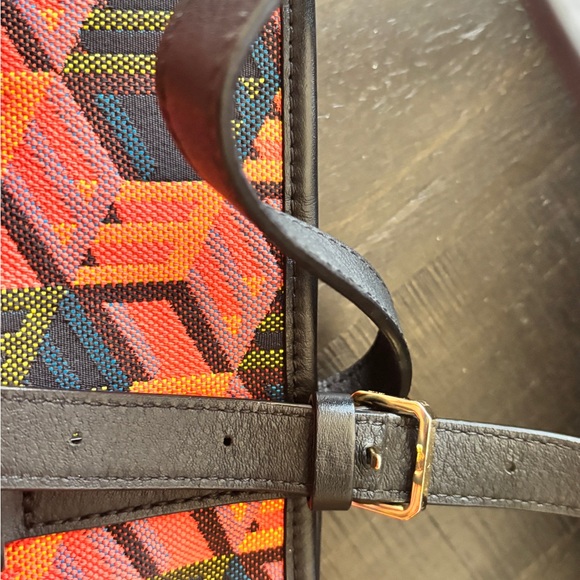 MCM Vibrant Orange and Black Tote with Clutch - Picture 3 of 10